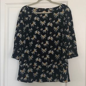 🌟Banana Republic Navy Floral Blouse, XL🌟